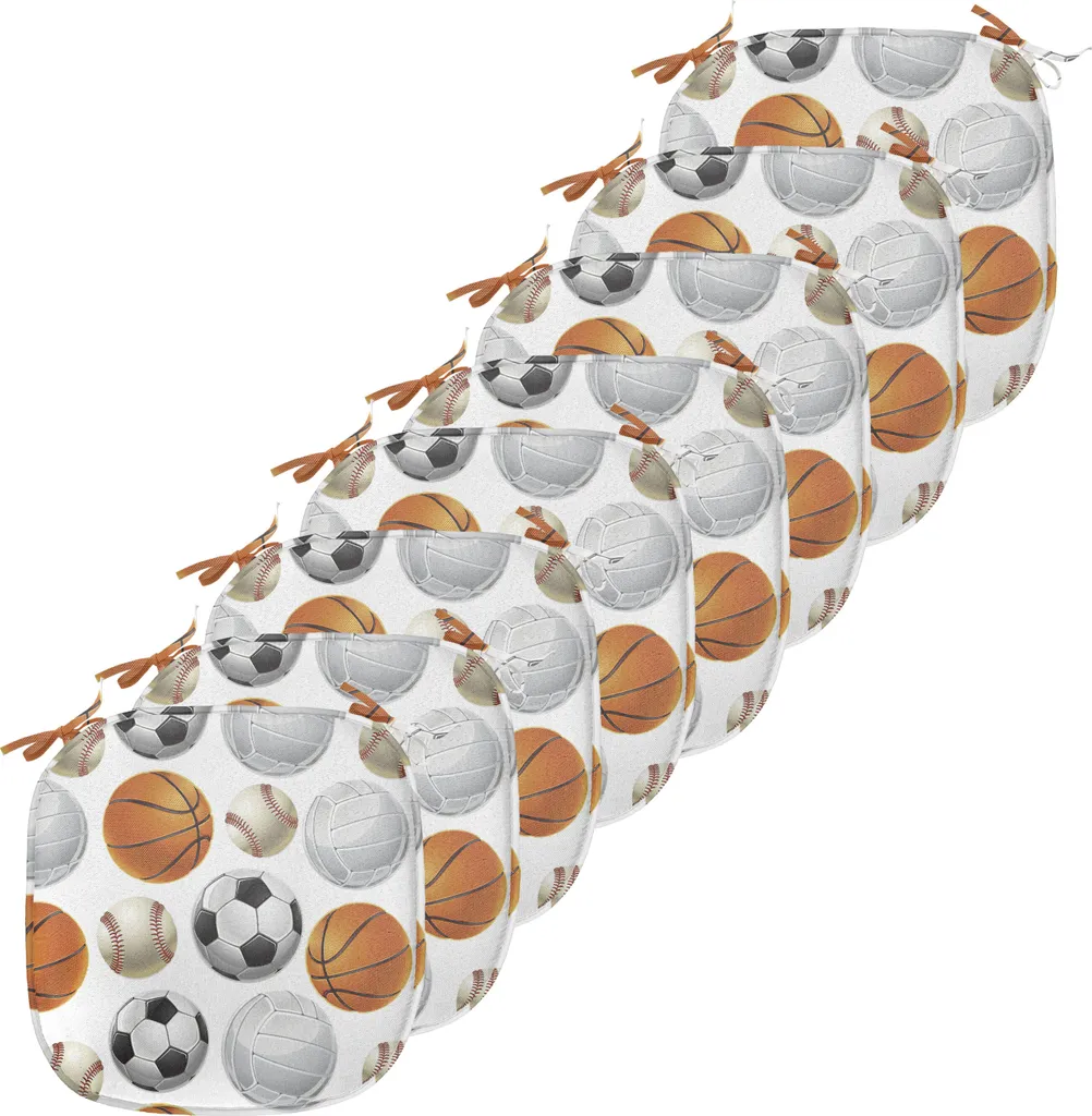 Coussin de Chaise Imperméable Sport Orange et Noir 40x40cm - Lot de 8