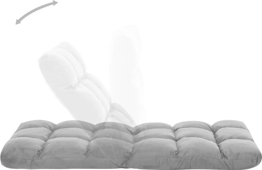 Chaise de sol pour méditation ou lecture, pliable, microfibre gris clair