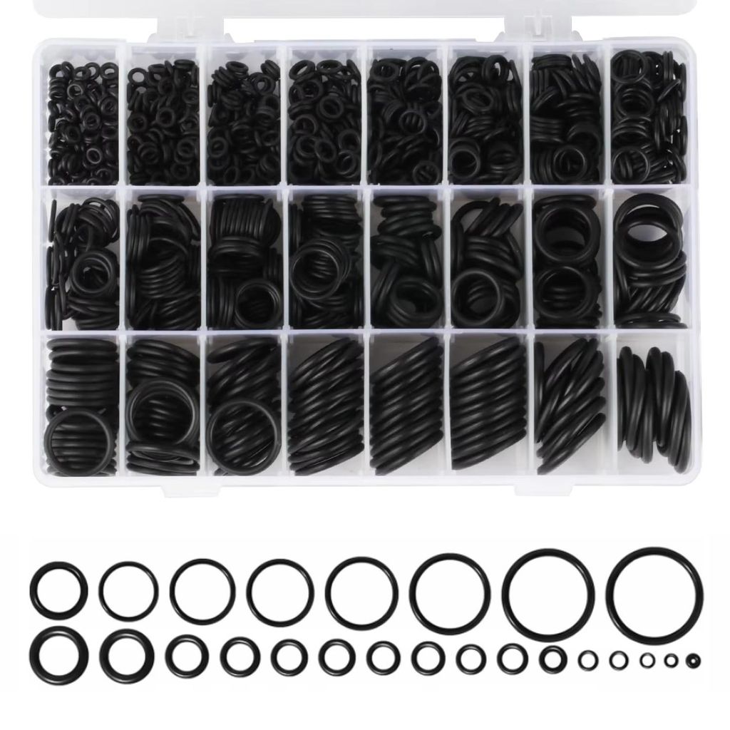 Dichtungsringe Set O-Ring Sortiment 740-tlg Ø6-28 mm O Ringe Dichtungsset Gummi Dichtung Sortiment für Autoreparatur Hydraulisch Unterlegscheiben