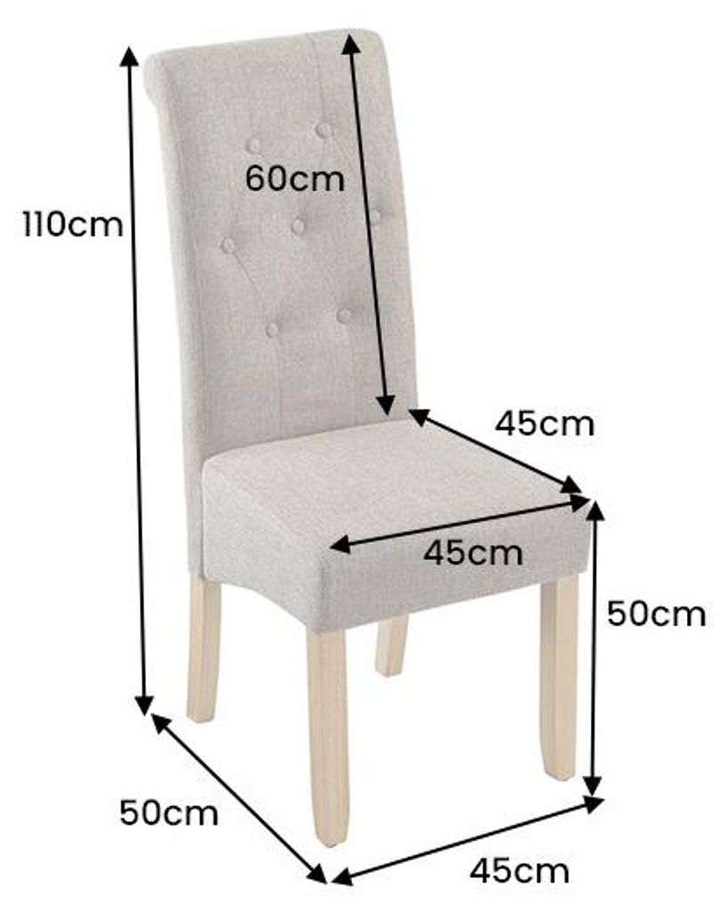 riess-ambiente Stuhl CASA taupe Strukturstoff Massivholzbeine Esszimmerstuhl mit Zierknöpfen und Nackenrolle
