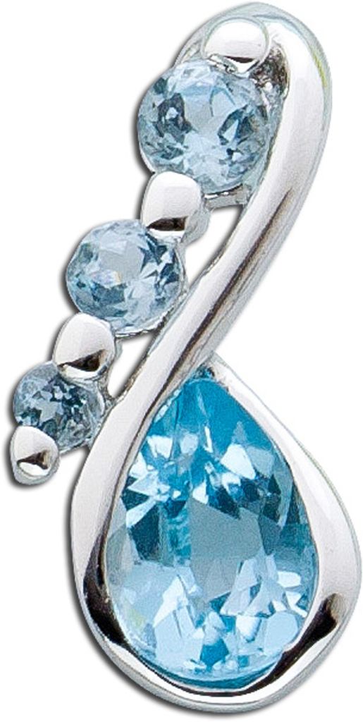 Blautopas Anhänger Silber 925 wasserblaue Edelsteine Produktbild 