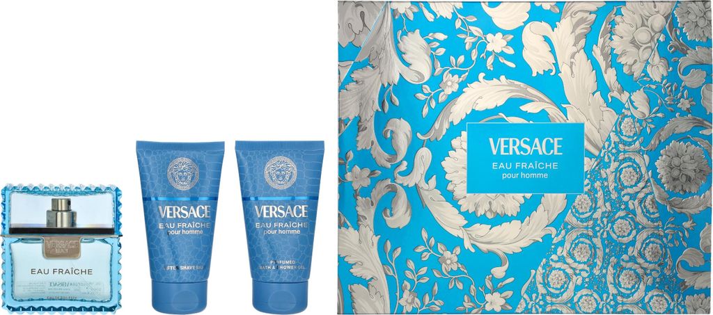 Edt Spray 50ml/Bath & Shower Gel 50ml/Aftershave Balm 50ml Versace Eau Fraiche Giftset