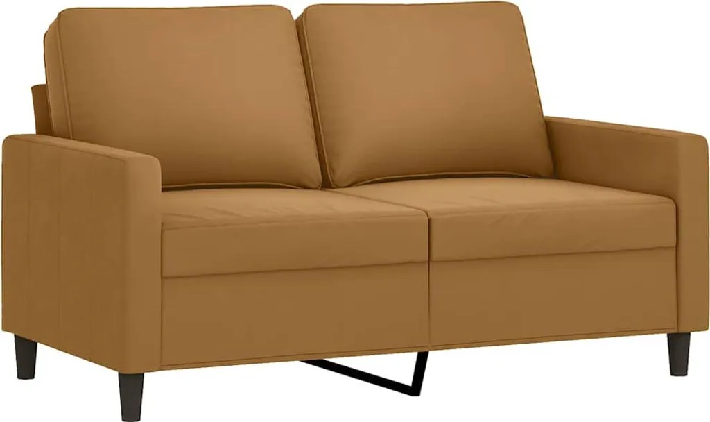 vidaXL Ensemble de canapés 3 pièces en velours marron avec coussins - 3