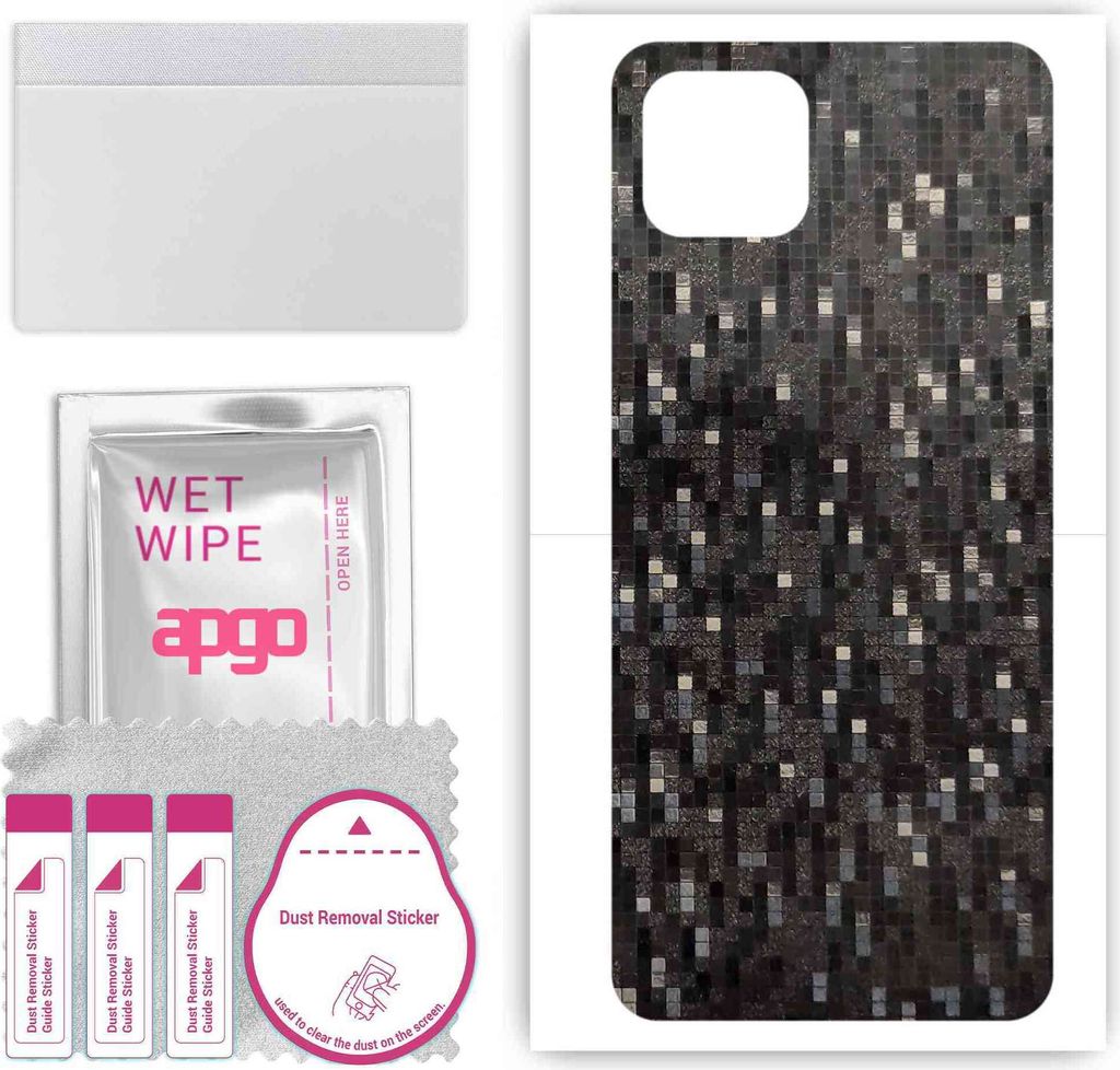 apgo Rückseite Schutzfolie, Skin, kompatibel mit Oppo A92s, Hinten Displayschutzfolie aus Vinylfolie, kratzfest, einfache Montage - Carbon Black P...