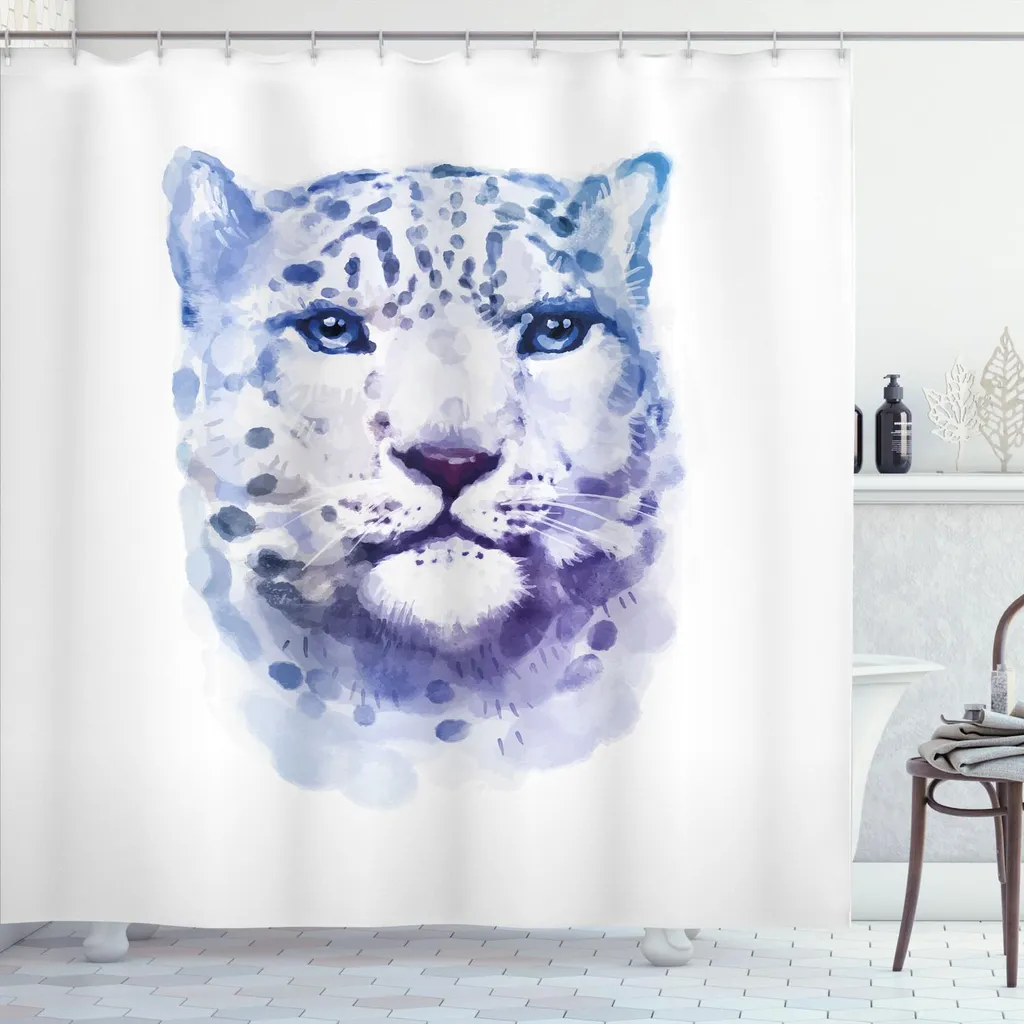Tenda Doccia ABAKUHAUS Leopardo Viola 175x200cm | Arredo Bagno Artistico