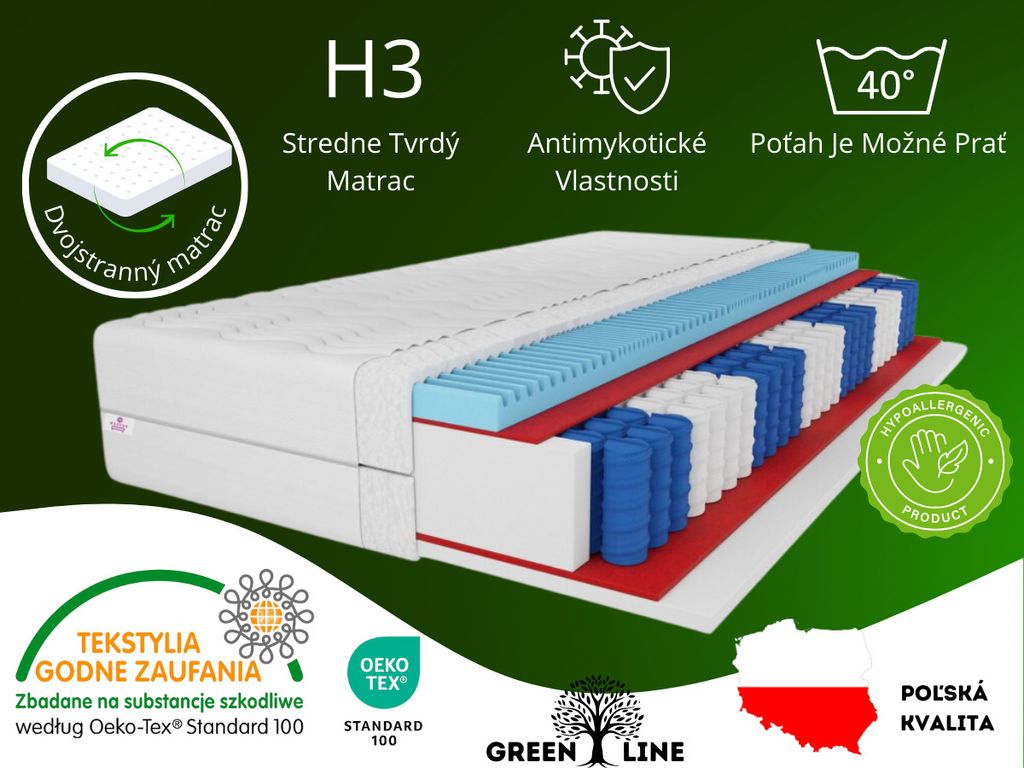 7 ZÓN Taštičkový matrac Premium 120X200 cm, tvrdosť matraca Obrázok produktu 