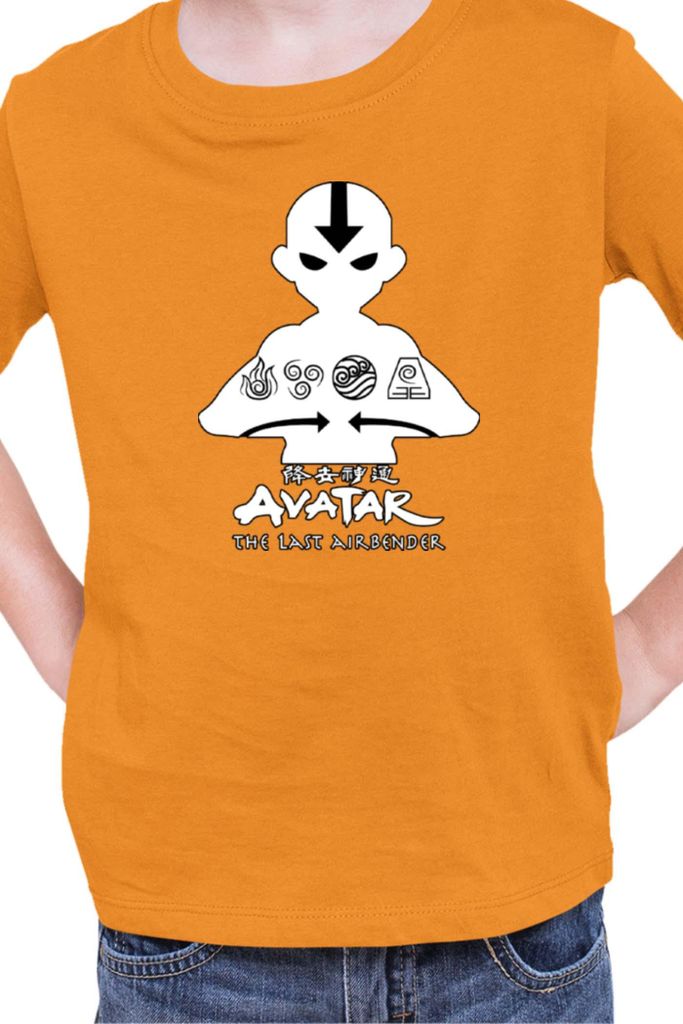 Kinder T-Shirt Japan Manga Anime Comics Animation Avatar Aang, 12-13 Jahr - 152 / Orange