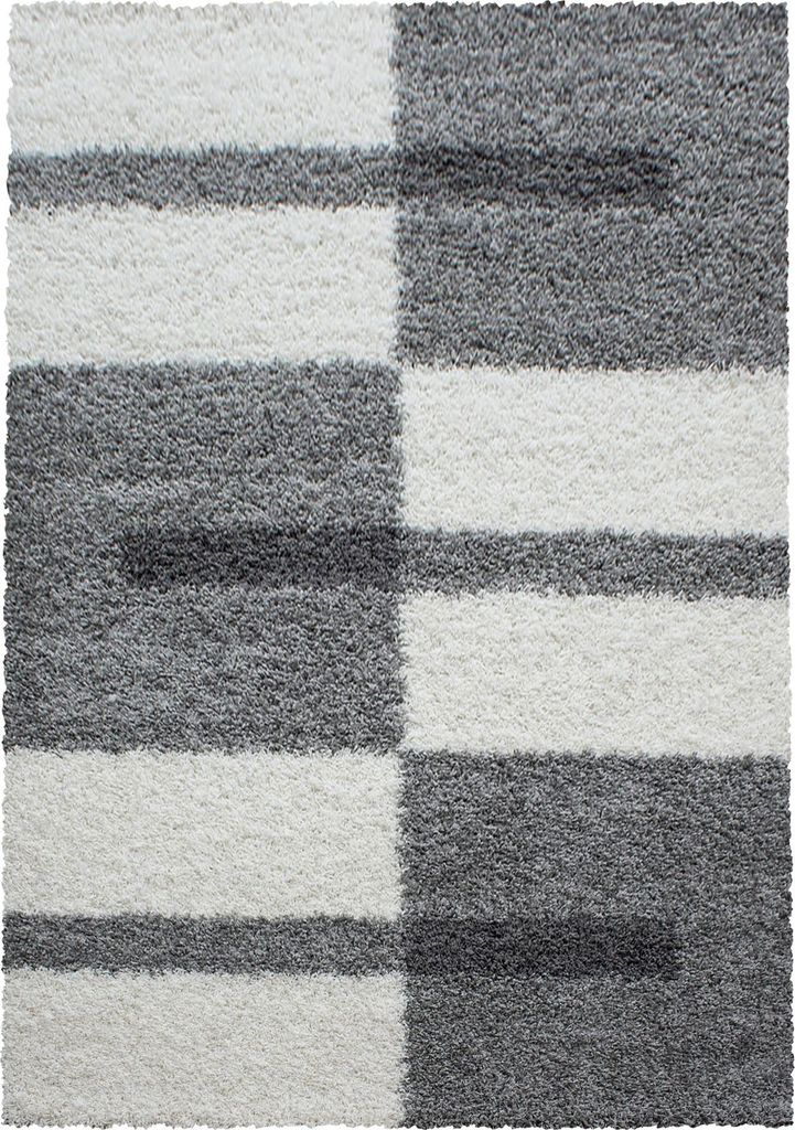 Carpetsale24 Tapis Shaggy à Poils Longs Motif à Carreaux Image du produit 