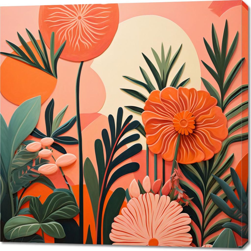 Bild 100x100cm Korallen Garten