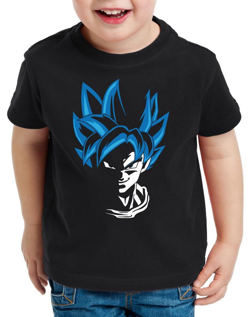 style3 Super Goku Blue God Modus Kinder Anime T-Shirt Produktbild 