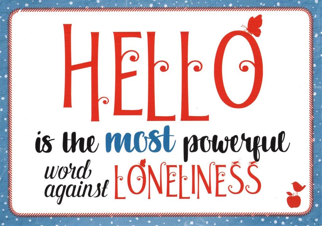 Postkarte MainSpatzen "HELLO ist the most powerfull word against loneliness"