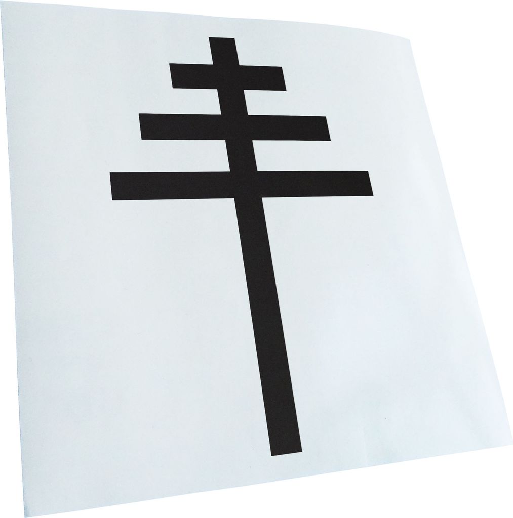 Kiwistar - Autoaufkleber - Papal cross - Mattschwarz - 40x27cm - Aufkleber für Auto, Laptop, Fahrrad, LKW, Motorrad mehrfarbig JDM Decal Racing