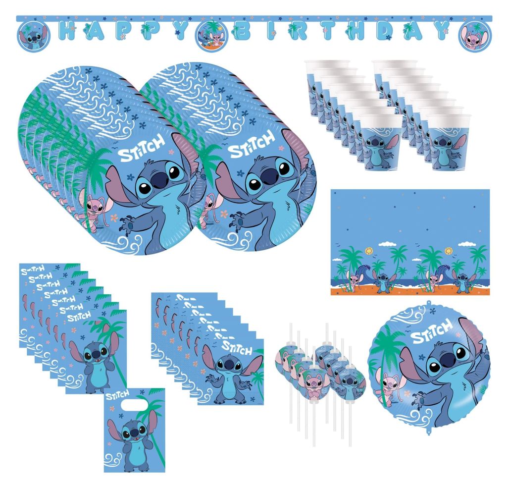71-tlg. Stitch & Angel Party Set für Kindergeburtstag Produktbild 