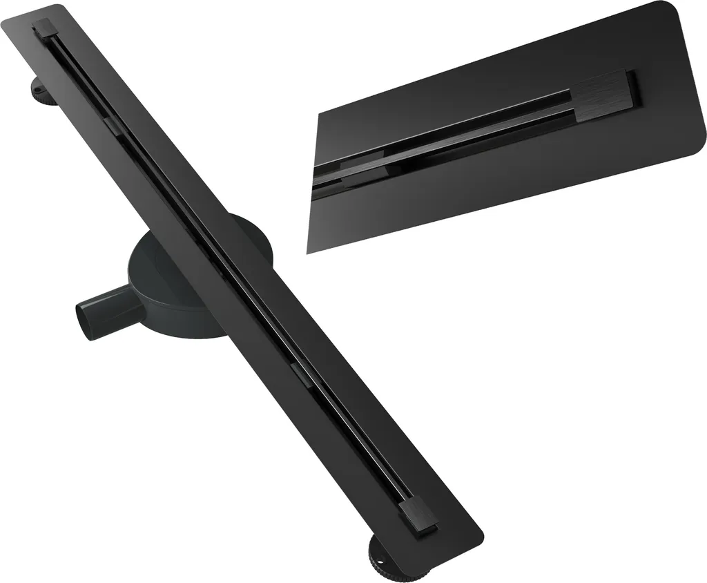 Scarico Doccia Lineare 80cm Luno Black - Pronto all'uso in Acciaio