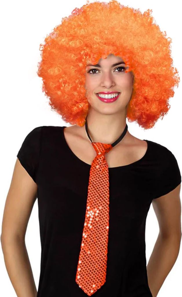 Pailletten-Krawatte orange - Einheitsgröße Produktbild 