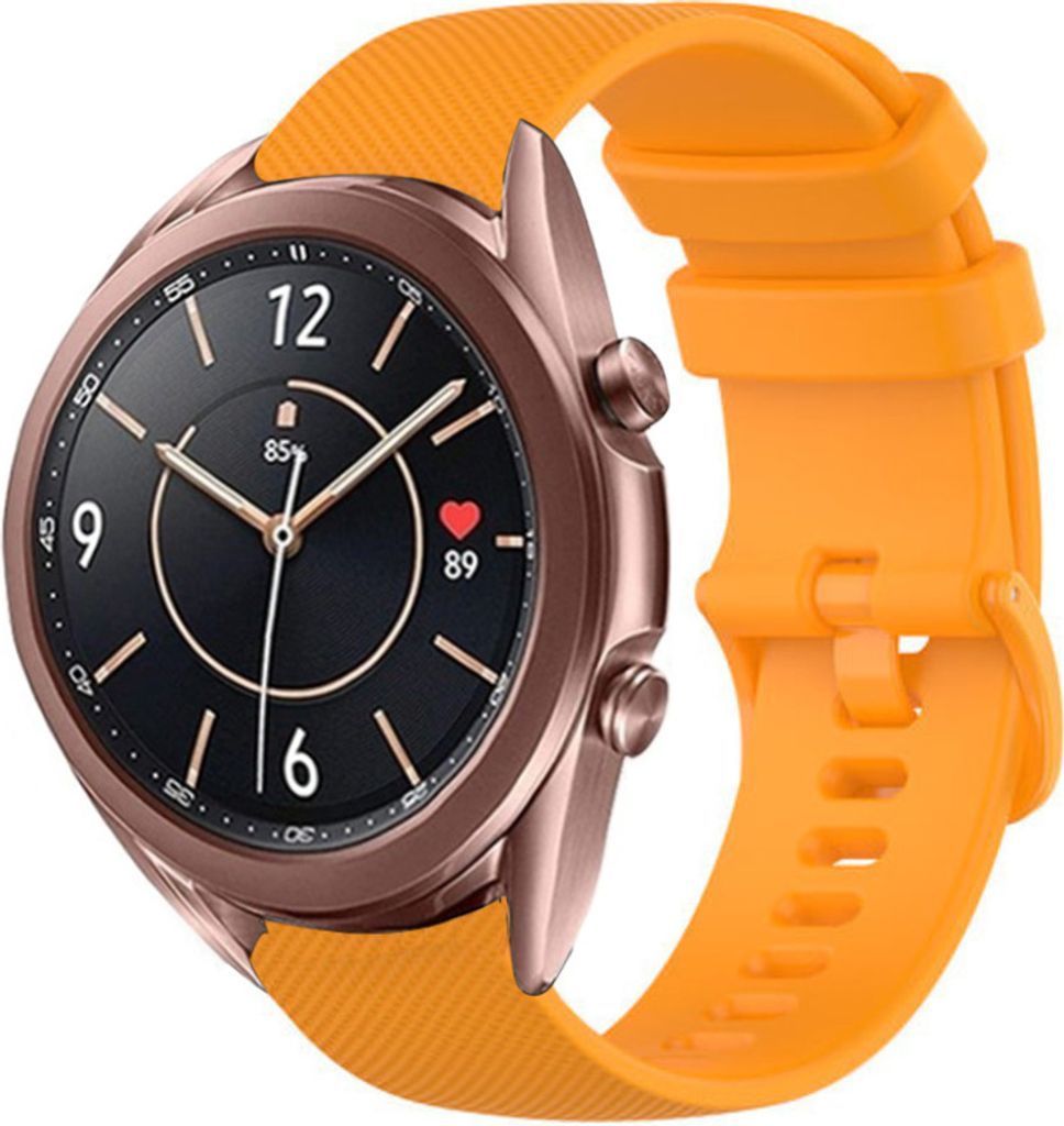 Strap-it Samsung Galaxy Watch 3 41mm Luxus- Silikonarmband (Orange)
