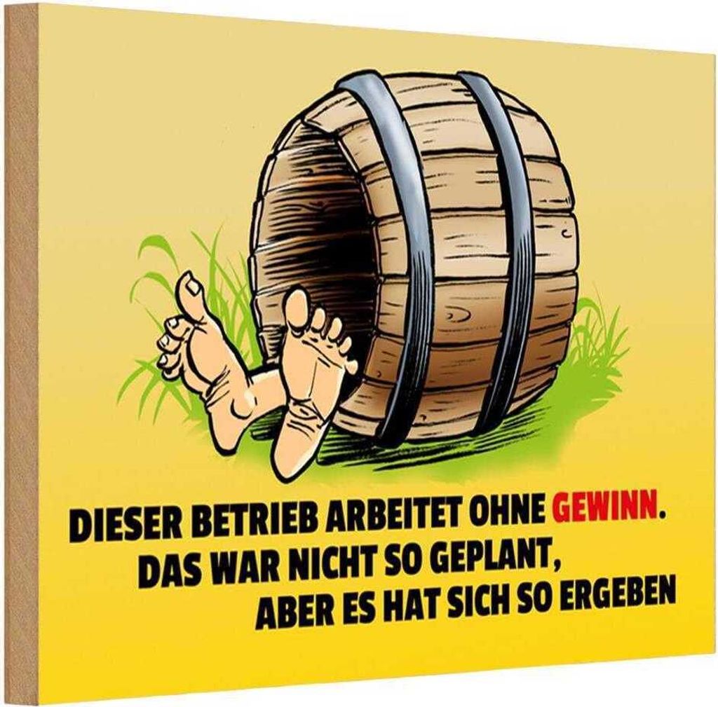 vianmo Holzschild 20x30 cm Dieser Betrieb arbeitet ohne Gewinn Spruch Zitat