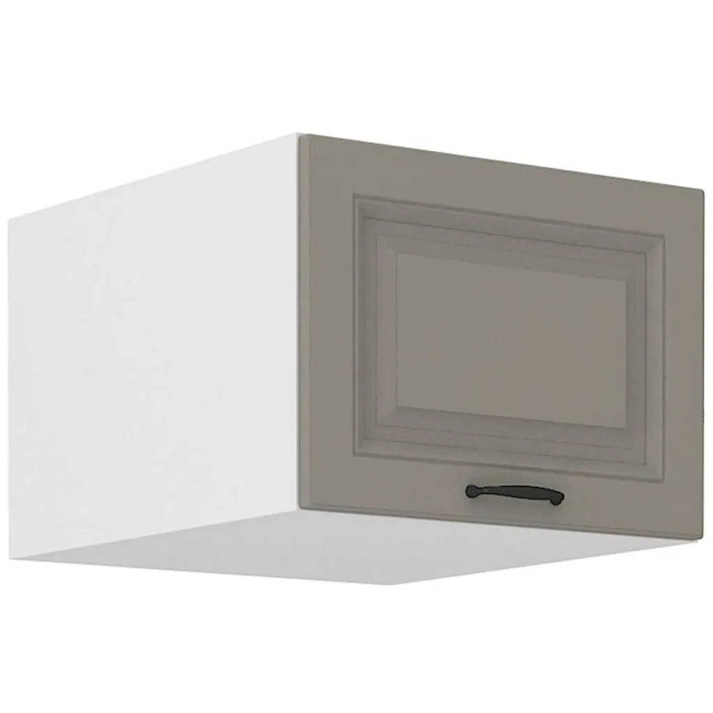 Rangement mural SOPHIA 50 cm pour cuisine, meuble haut gris clair gain de place