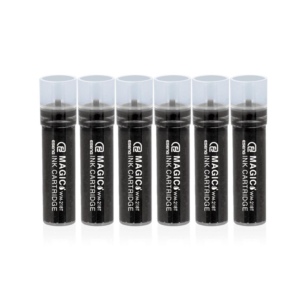 ESENG Whiteboard Marker Nachfüllpatronen MAGIC WM-218T, schwarz 6 Patronen