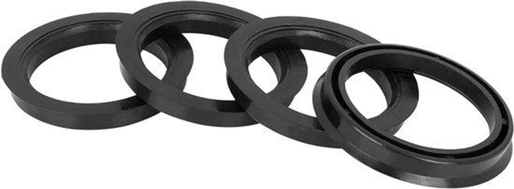 4-teilige Kunststoff-Naaf-Zentrierungssatz schwarz - 72,6 mm bis 57,1 mm - Auto-Zubehör mit Präzisionsanpassung