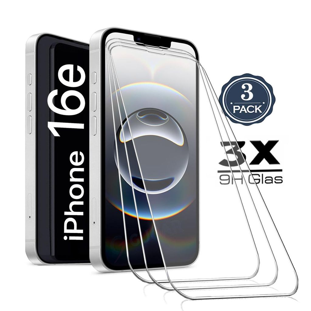 3X Für iPhone 16e ( 6.1" ) - Panzerglas Glasfolie Display Produktbild 