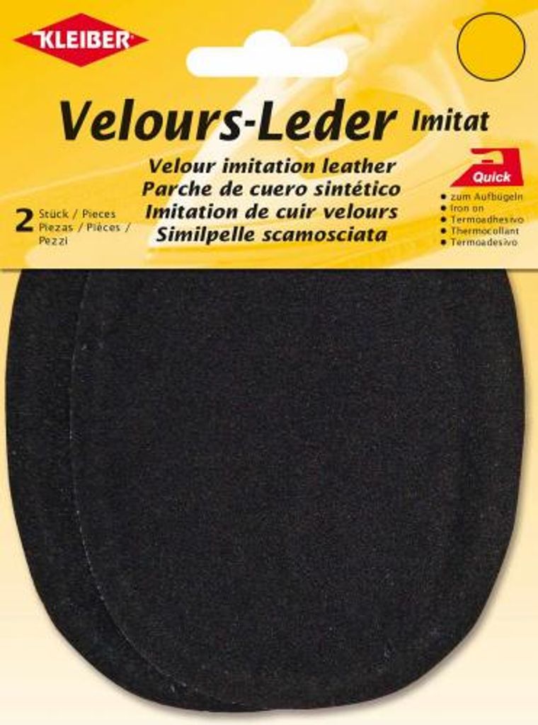 KLEIBER Velour-Aufbügelflecken oval 100 x 130 mm schwarz 2 Produktbild 