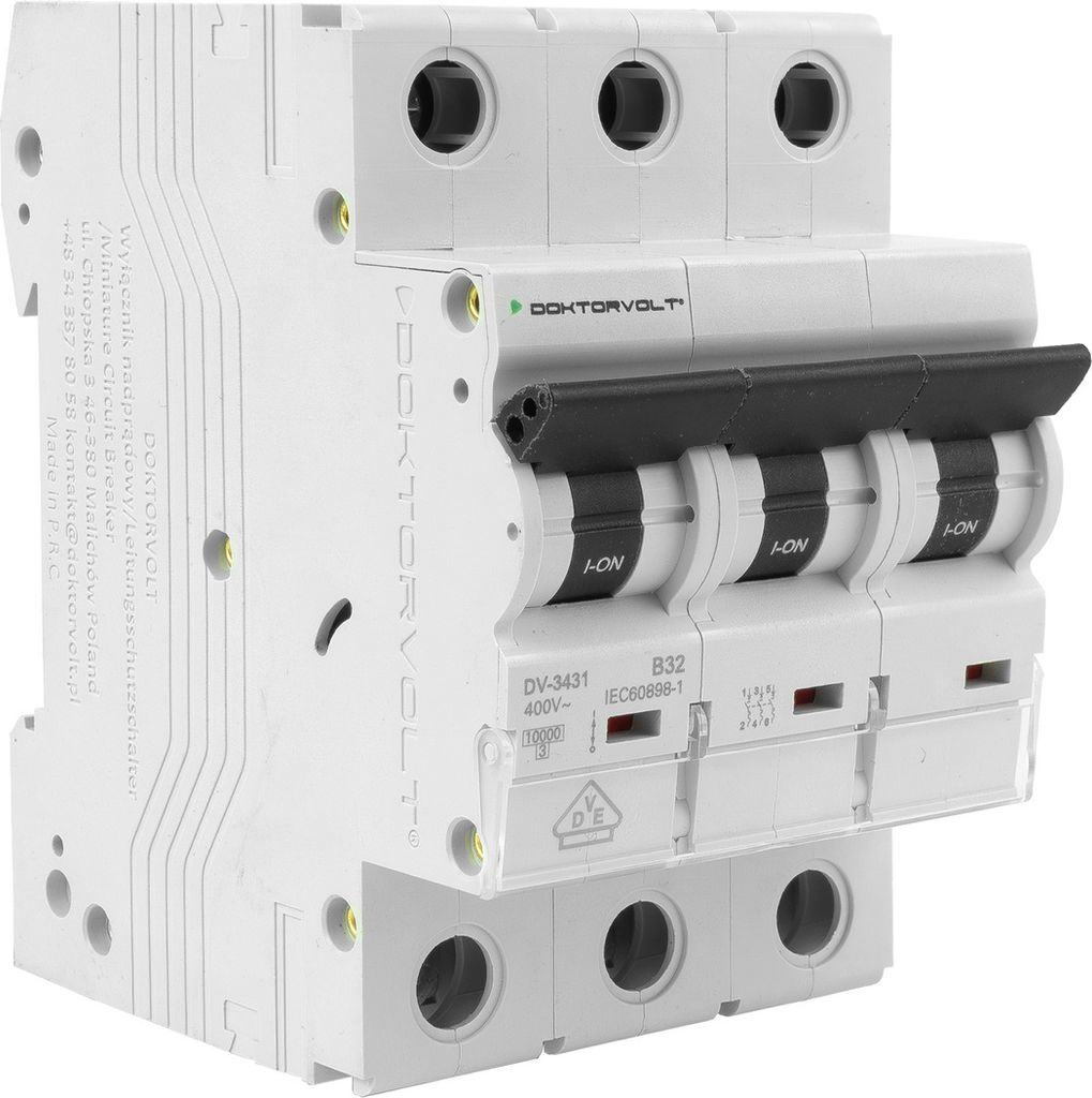 Leitungsschutzschalter MCB 10kA 3P 32A VDE Typ B LS-Schalter Doktorvolt DV-3431