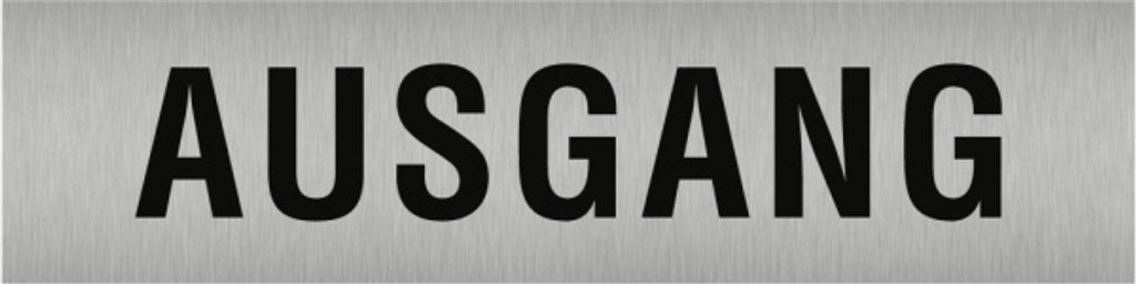 Dreifke Aufkleber - Piktogramm Ausgang, Edelstahl, selbstklebend, 160x40 mm