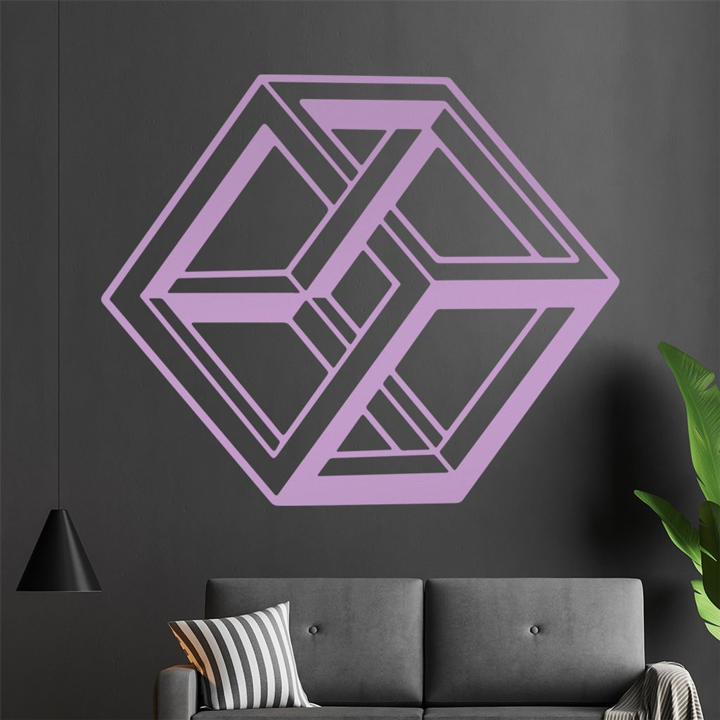KIWISTAR Optische Täuschung Illusion - Würfel Wandtattoo in 6 Größen - Wandaufkleber Wall Sticker - Dekoration, Küche, Wohnzimmer, Schlafzimme...
