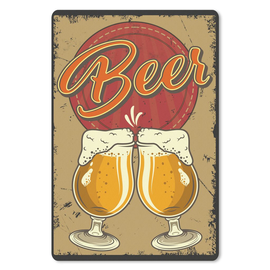 MuchoWow® Mauspad Mousepad Mancave - Biergläser - Vintage - Produktbild 