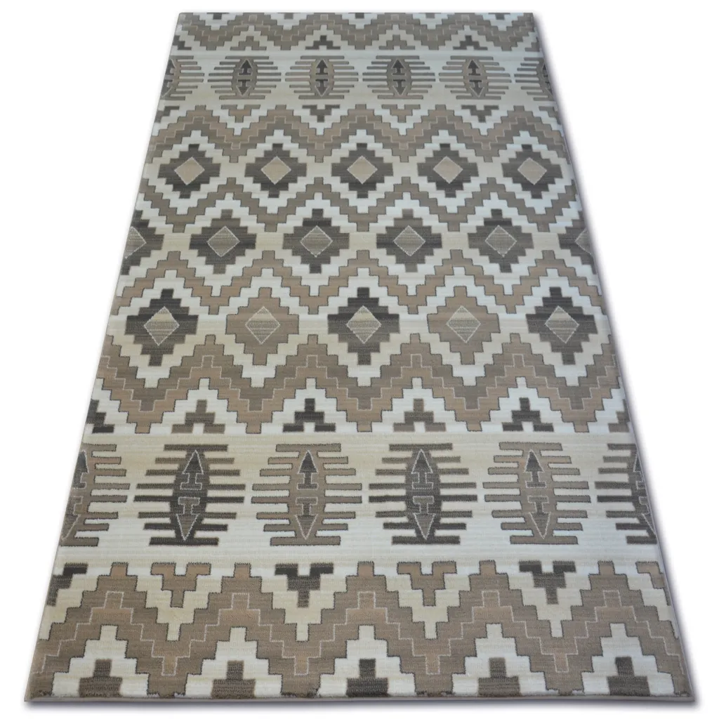 Tapis ARGENT W4809 Losanges Beige 240x330 cm pour un salon moderne chic