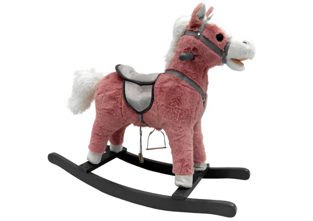 Cheval à bascule rose 74cm pour chambre fille - Éveil et équilibre