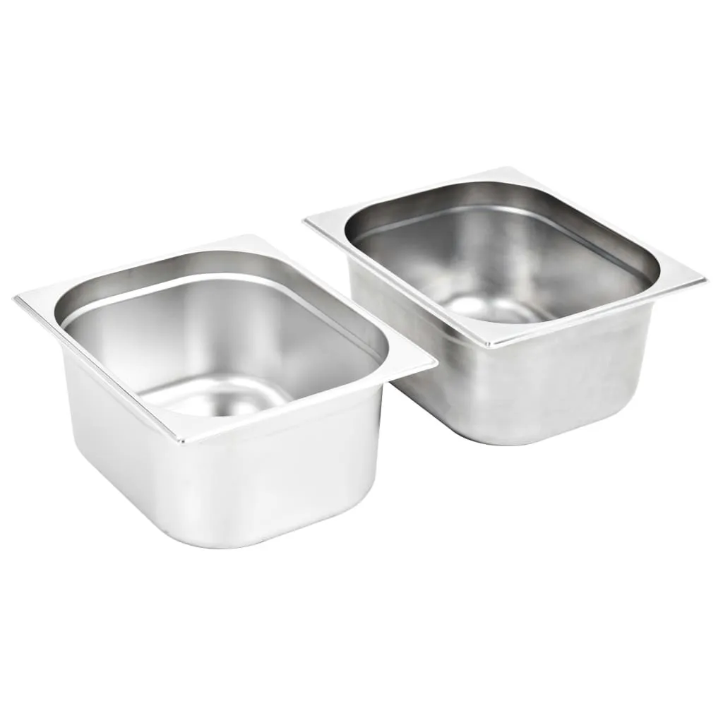 Offerta 2 Contenitori Gastronorm Acciaio Inox GN 1/2 h 150 mm