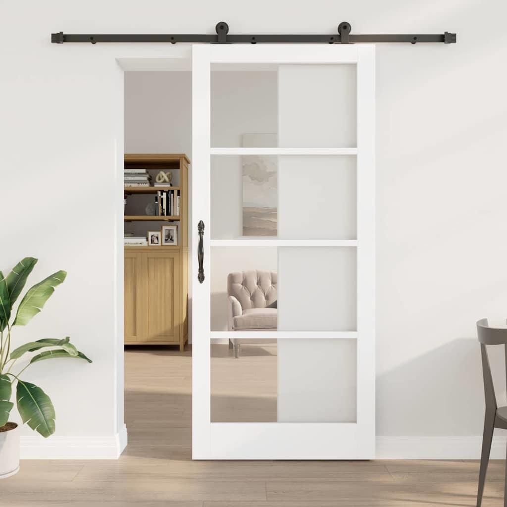Möbel Schiebetür Manuell Weiß 93 x 211 cm Holz und Metall - Haustüren 3332038