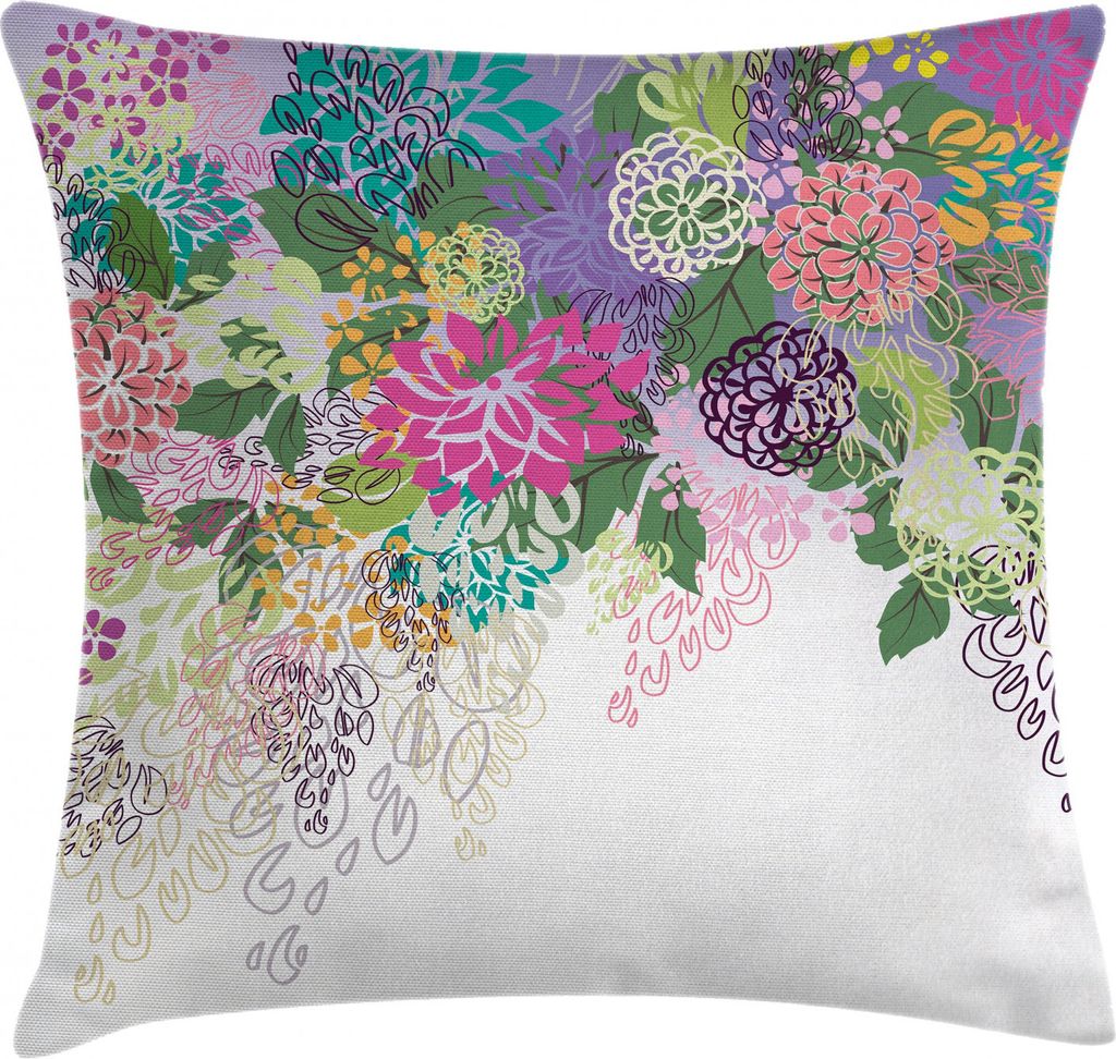 ABAKUHAUS Blume Kissenbezug, Vintage Boho Inspiration, Waschbar mit Reißverschluss Kissenhülle mit Farbfesten Klaren Farben Beidseitiger Druck, 4...