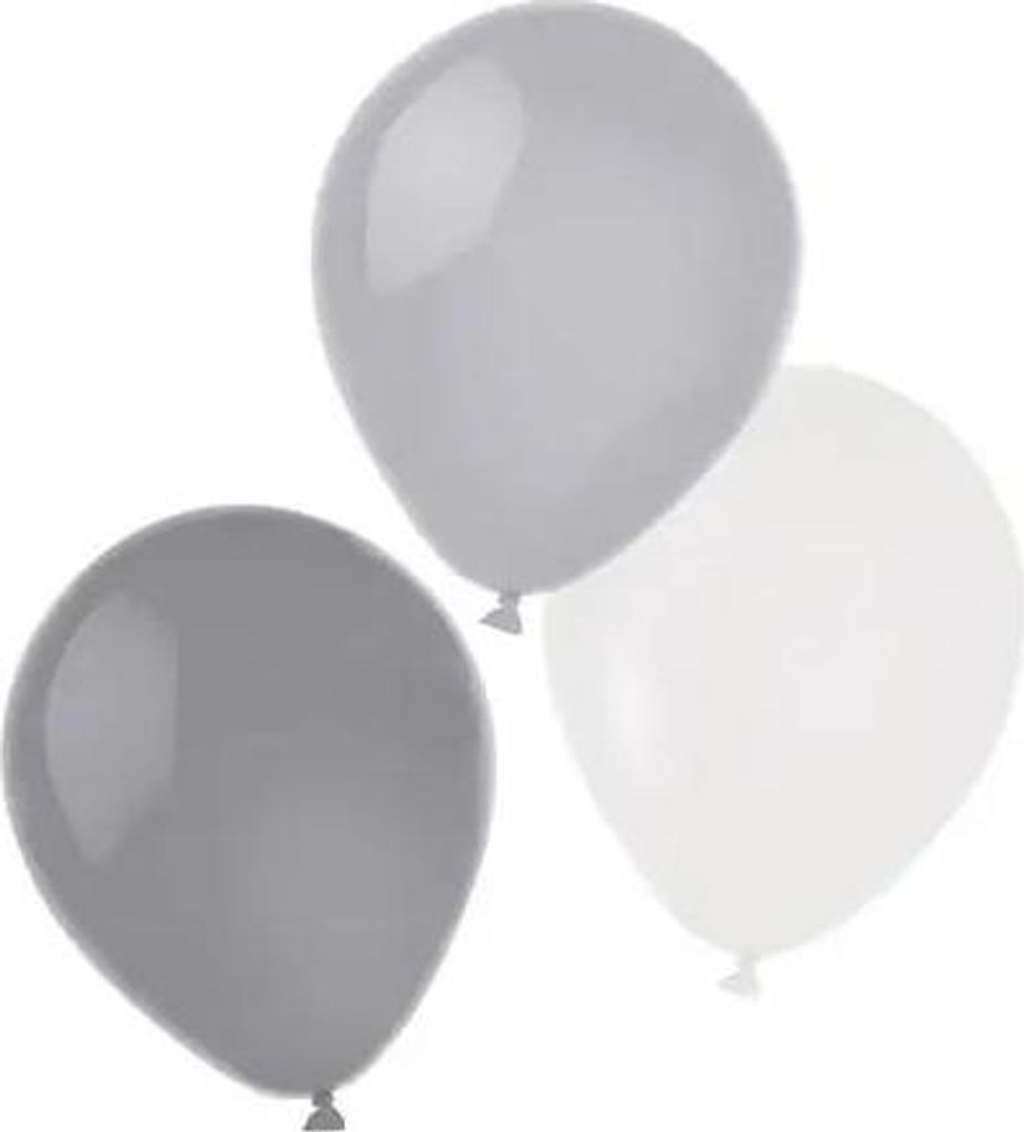 Amscan 9904899, Spielzeugballon, Latex, Silber, 10 Stück(e)