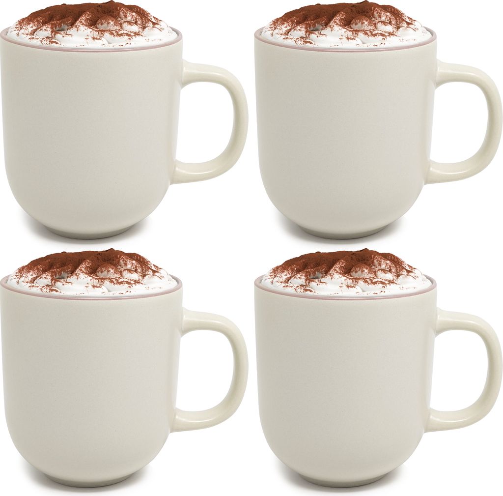 COM-FOUR 4x Kaffeetasse XL - Kaffeebecher groß, im zeitlosen Design - 500 ml Kaffeepott - Jumbotasse mit Henkel für Heißgetränke, Kakao, Tee,...