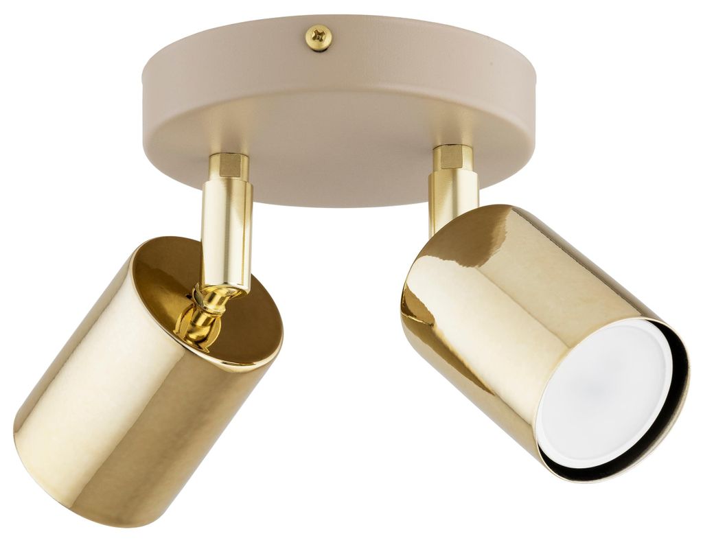 KAR-LIGHTING Deckenstrahler 2‐flammig Gold, Metall – runder Spot für Esszimmer, Wohnzimmer, Küche | GU10