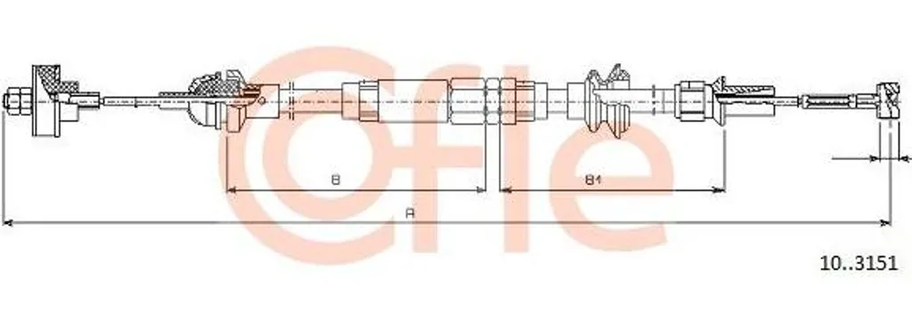 Câble d'embrayage COFLE 10.3151 pour Ibiza et Cordoba - OE 6K1721335A