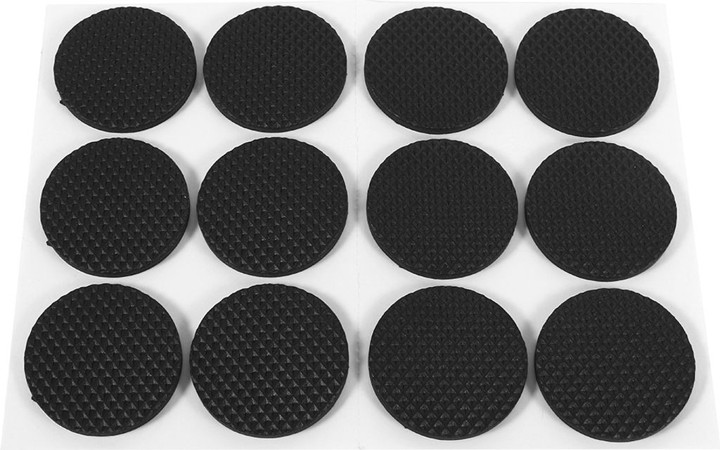 12Pcs Schwarz Selbstklebende Boden Protektoren Möbel Sofa Tisch Stuhl Gummi Füße Pad Runde