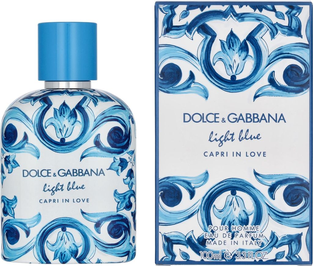 Dolce&Gabbana Light Blue Capri In Love Pour Homme, Männer, 100 ml, Flüssiges Parfüm, Schwarzer Pfeffer, Feigenbaum, Patschuli