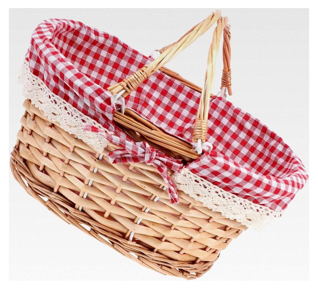 Geflochtener Picknickkorb aus Naturmaterial mit Henkel – Aufbewahrungskorb für Obst und Snacks, leichter Mehrzweckkorb für Garten und Ausflüge