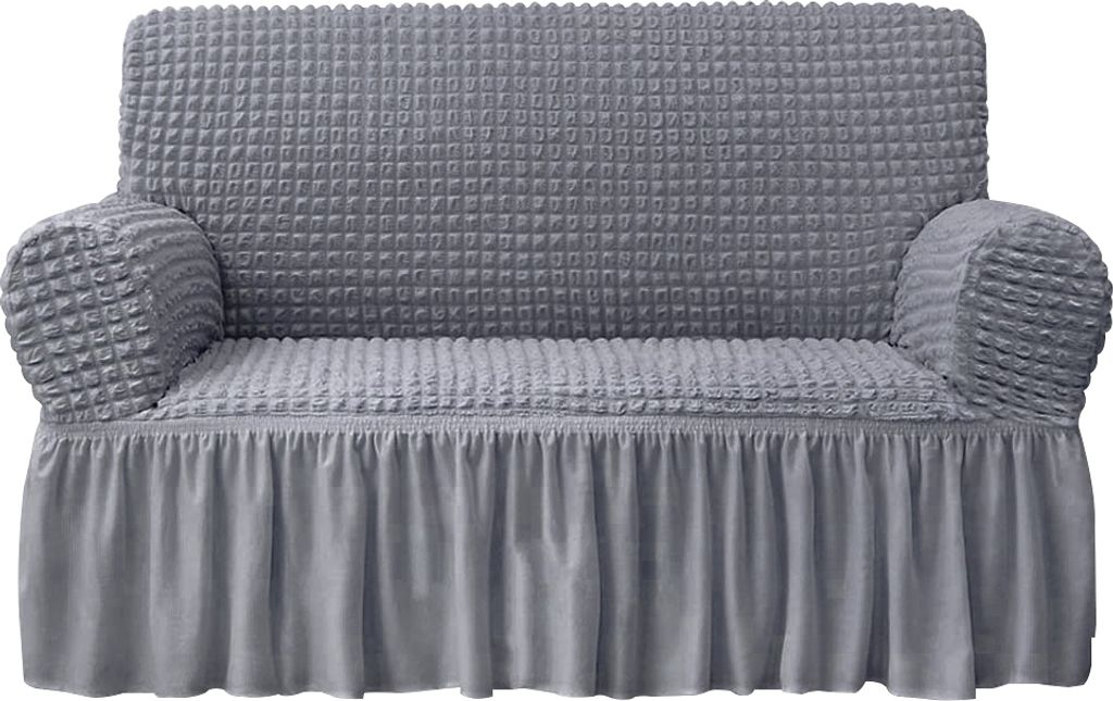 Stretch Sofabezug Sofa Sitzkissenbezug Plissee Rüschenrock Produktbild 