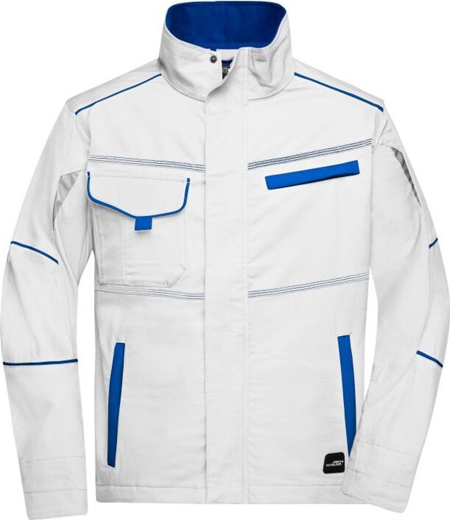 Workwear Jacket - COLOR - white/royal, Gr. S