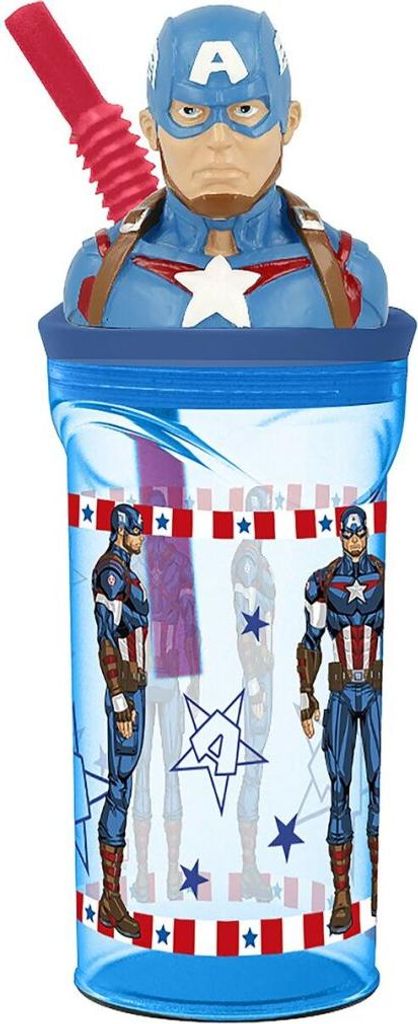 Becher mit Strohhalm Capitán América CZ11331 3D