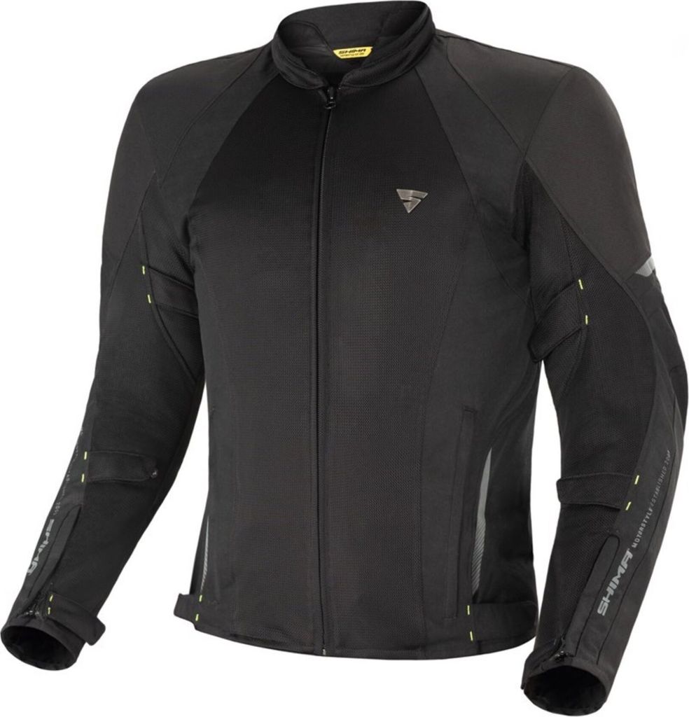 SHIMA Jet Wasserdichte Motorrad Textiljacke (Black,L)