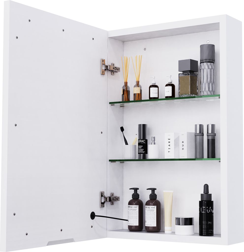 DICTAC Armoire de Salle de Bain avec Miroir et LED éclairage DICTAC Armoire de Salle de Bain avec Miroir et LED éclairage