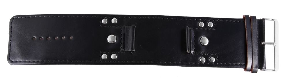 Basic Kunstleder Armband in schwarz, glatt, flach, 45 mm