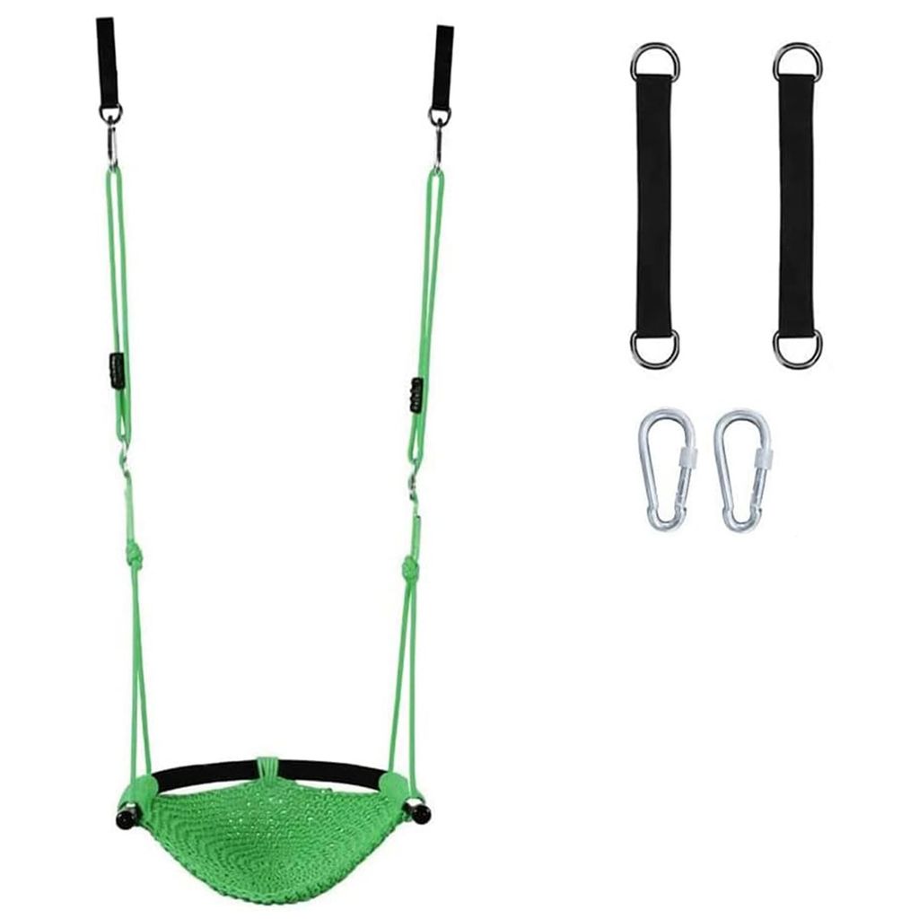 Kinderschaukel mit Karabiner,Bequeme Hängeschaukel aus Kletterseil, tragbar für Spielplatz und Zuhause
