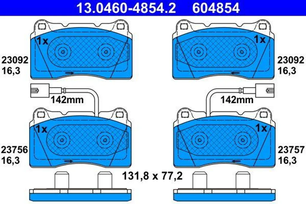 Plaquettes de frein haute performance avec friction OE 77365490